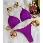 Biquíni Dupla Face Roxo & Amarelo