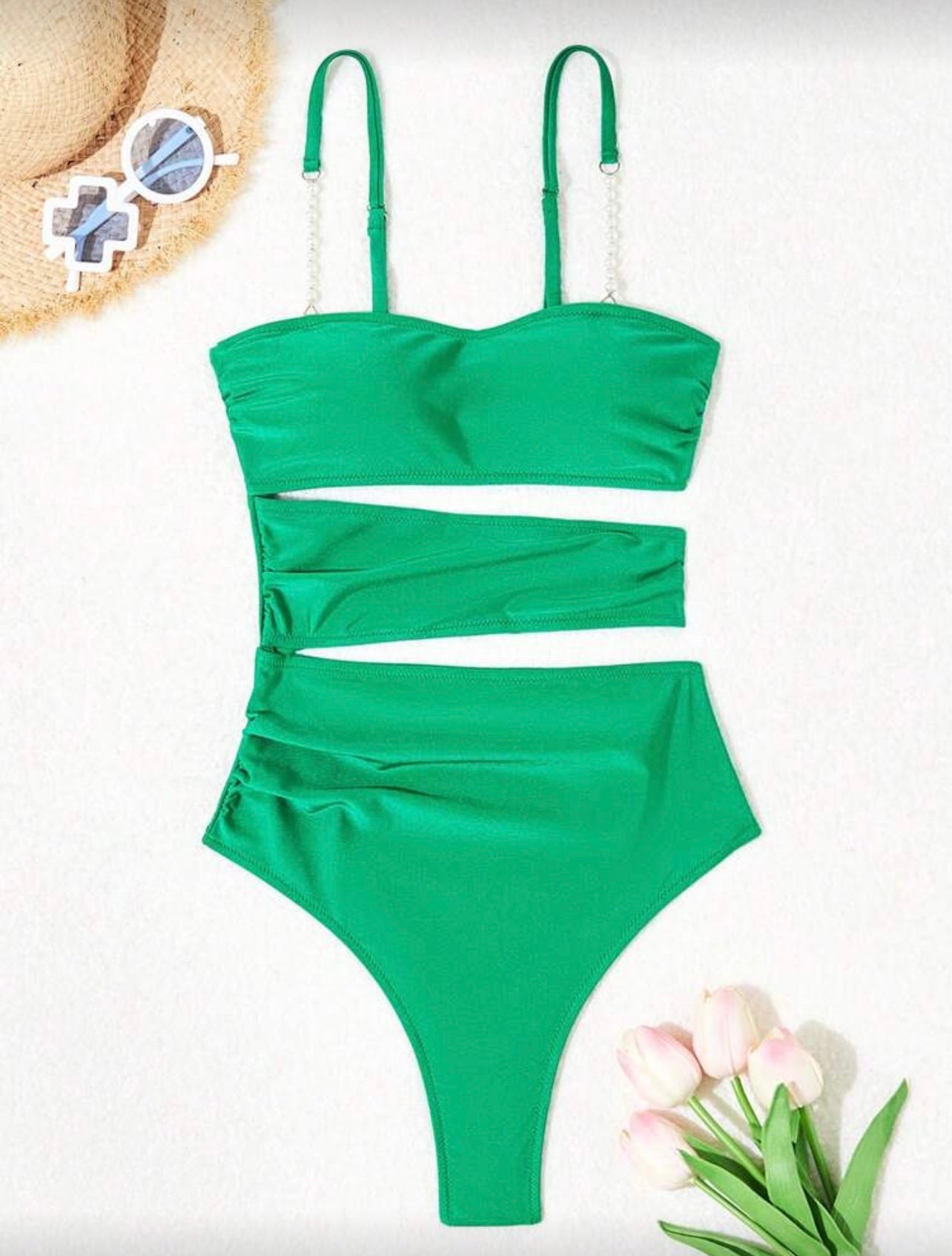 Maiô Cut Out – Verde & Azul