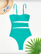 Maiô Cut Out – Verde & Azul
