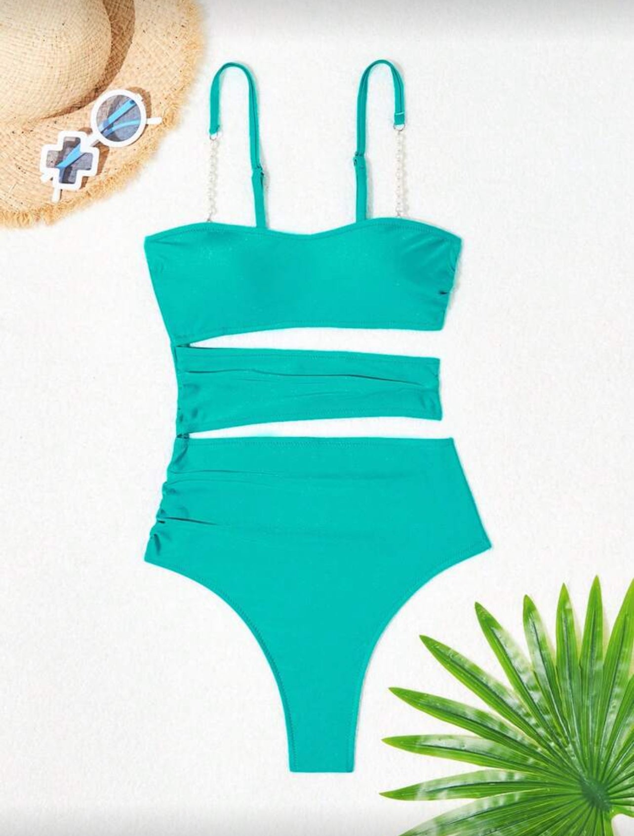 Maiô Cut Out – Verde & Azul
